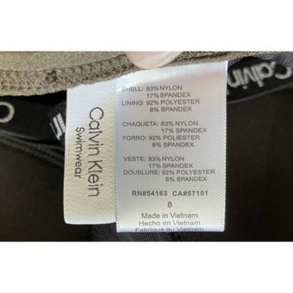 Calvin Klein Bronze‎ Pleated Ruched-Panel OnePiece Swimsuit Size 8 NWT $79 - Picture 6 of 6